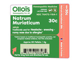 Olloïs Natrum Muriaticum 30C Vegan Organic kosher, 80 Pellet