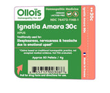 Olloïs Ignatia Amara 30C Vegan Organic Kosher, 80 Pellets