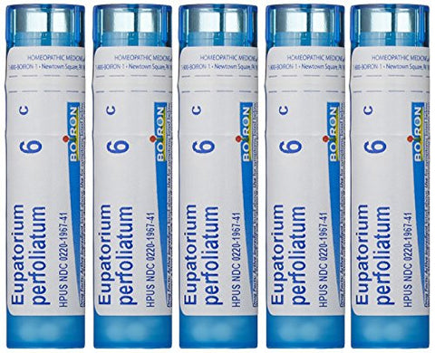 Boiron Homeopathic Medicine Eupatorium Perfoliatum, 6C Pellets, 80-Count Tubes (Pack of 5)