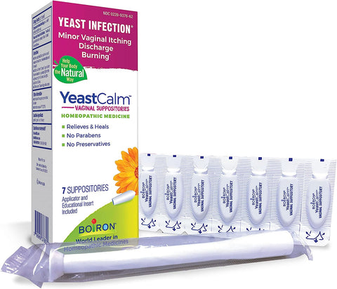 Boiron YeastCalm Homeopathic Suppositories for Yeast Infections, Burning, Discharge, and Minor Vaginal Itching - 7 ct