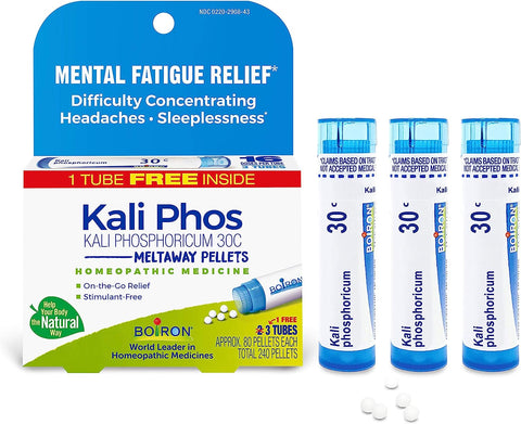 Boiron Kali Phosphoricum 30C Homeopathic Medicine for Headaches, Sleeplessness, Mental Fatigue, and Concentration Difficulties